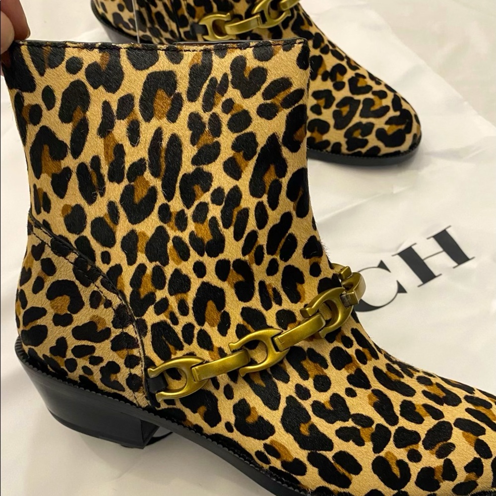 Coach Calf Hair Allen ankle boots